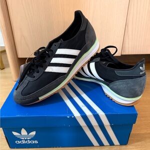 adidas SL 72 OG Black Sneakers with Green Trim